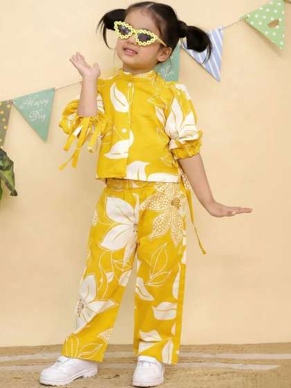 Aarya Designer Girls
                        Printed Top with Trousers