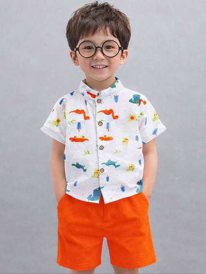 HERE&NOW Unisex Kids
                    Printed Shirt with Shorts