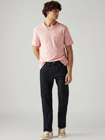 Levis Men Straight Fit Mid-Rise Jeans