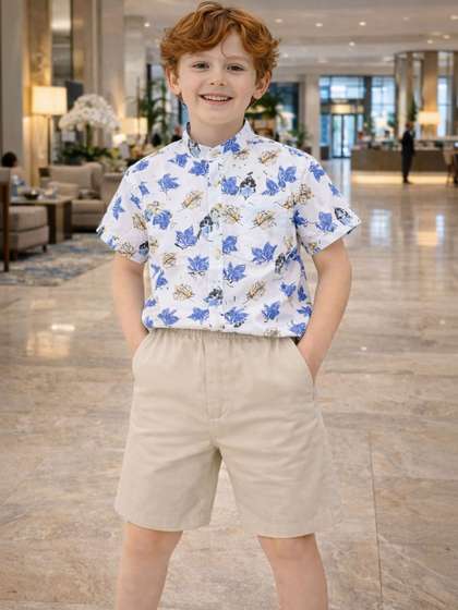 HERE&NOW Unisex
                        Kids Printed Shirt with Shorts