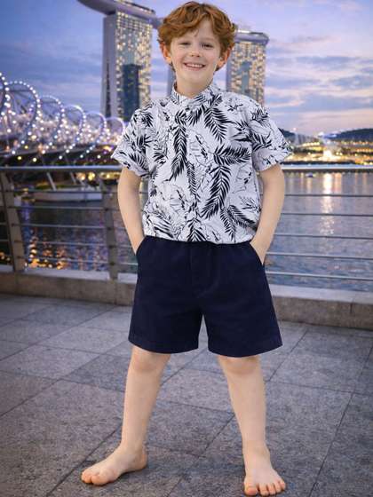 HERE&NOW Unisex
                      Kids Printed Shirt with Shorts