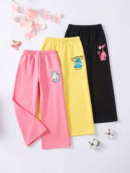 HELLCAT Girls Pack of 3
                    Regular Fit Cartoon Print Track Pants