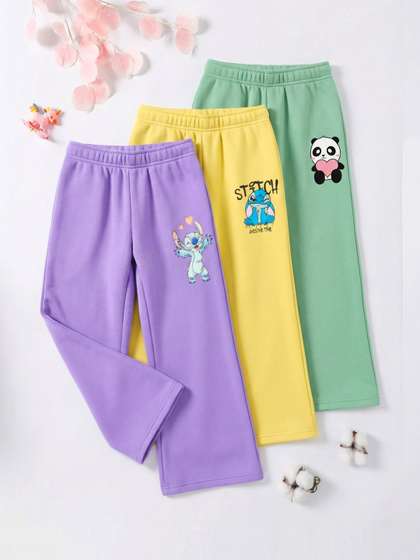 HELLCAT Girls Pack of 3
                    Regular Fit Cartoon Print Track Pants