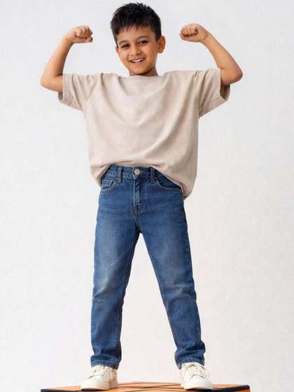 TALES & STORIES Boys
                    Blue Slim Fit Mid-Rise Clean Look Jeans