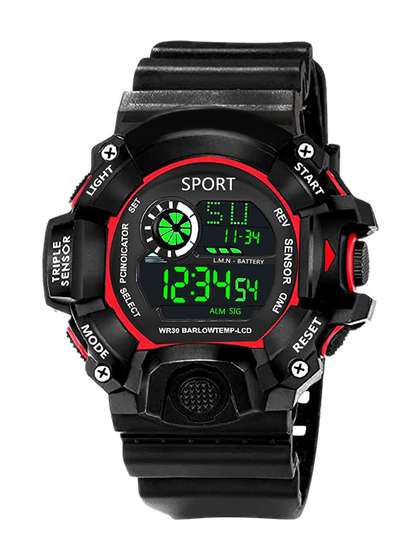 Brostin Unisex Dial
                    & Straps Digital Watches Red R Shock Watch
