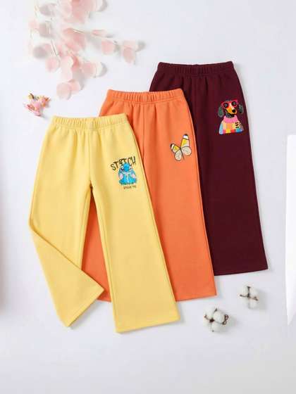 HELLCAT Girls Pack of 3
                    Regular Fit Graphic Print Track Pants