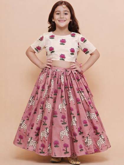 KATRODIYA ENTERPRISE
                        Girls Printed Block Print Ready to Wear Lehenga
                        &