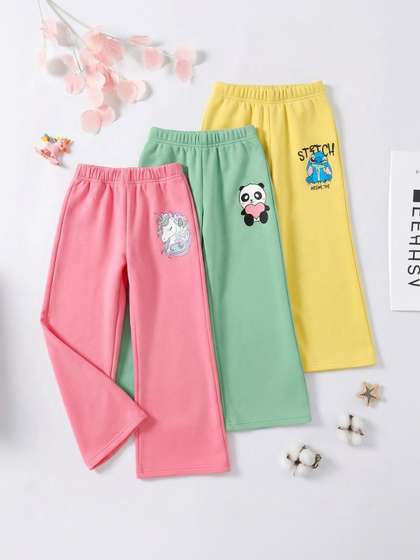 HELLCAT Girls Pack of 3
                    Regular Fit Graphic Print Track Pants