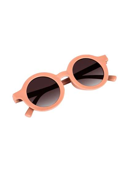 FUNGLASSES Unisex Grey
                      Lens & Brown Round Sunglasses with