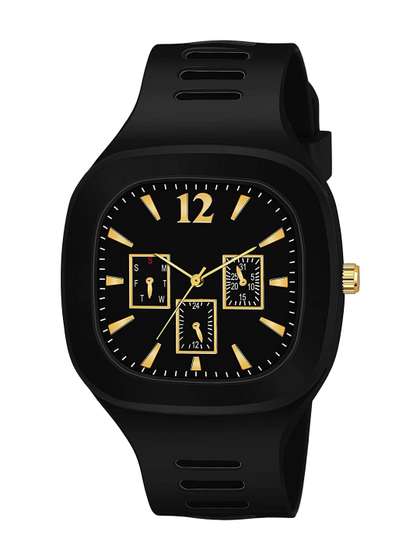 Brostin Unisex Dial
                      & Straps Analogue Multi Function Watches Black
                      Miller Square Watch