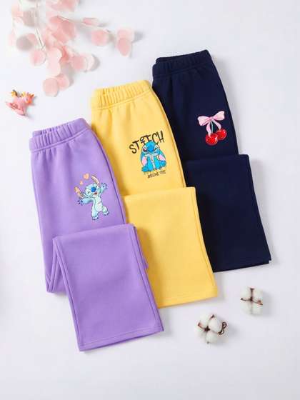 HELLCAT Girls Pack of 3
                    Regular Fit Graphic Print Track Pants