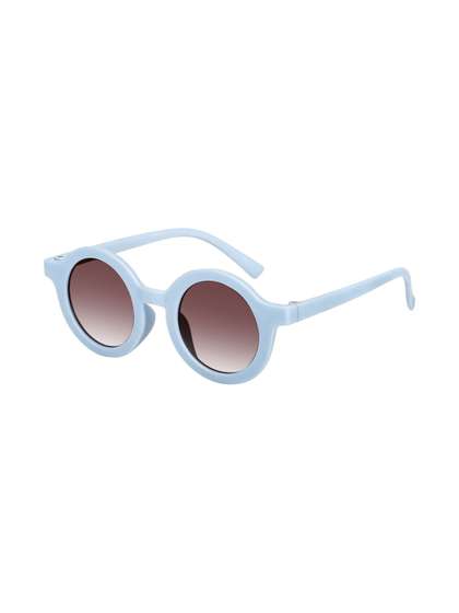 IFLASH Unisex Kids
                      Grey Lens & Blue Round Sunglasses with