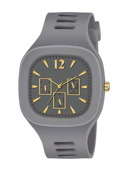 Brostin Unisex Dial
                    & Straps Analogue Date Aperture Watches Grey
                    Miller Square Watch