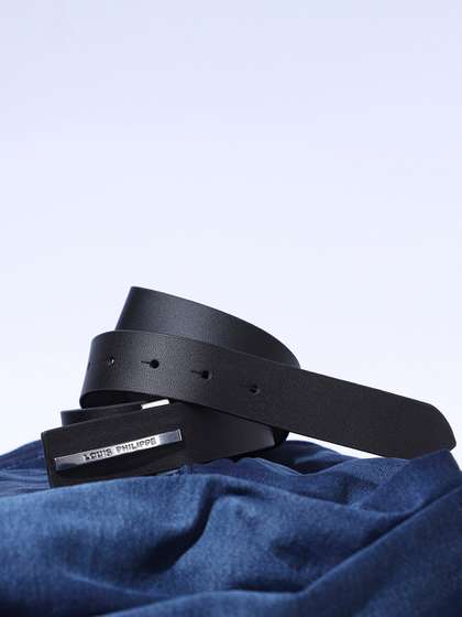 Louis Philippe Men
                    Italian Leather Shiny Nickel Buckle Formal Profile
                    Belt