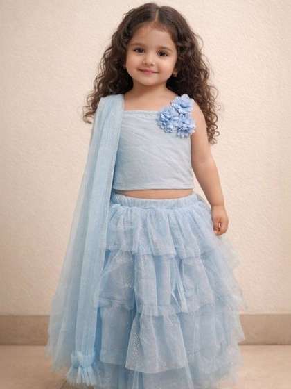 KidsDew Girls
                    Embellished Ready to Wear Lehenga & Blouse With
                    Dupatta