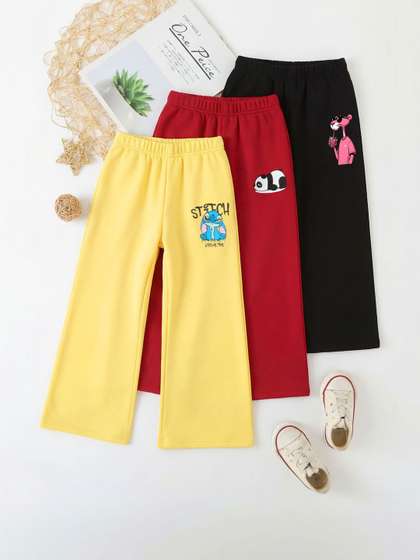 HELLCAT Girls Pack of
                      3 Regular Fit Cartoon Print Track Pants