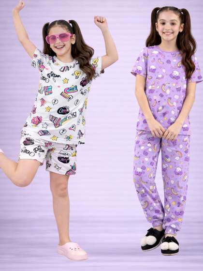 BAESD Girls Printed
                    Nightdress