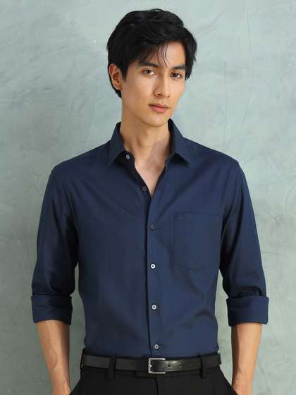 Arrow Men Navy Blue
                        Manhattan Slim Fit Formal Shirt