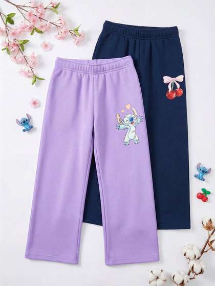 HELLCAT Girls Pack of 2
                    Regular Fit Cartoon Print Track Pants