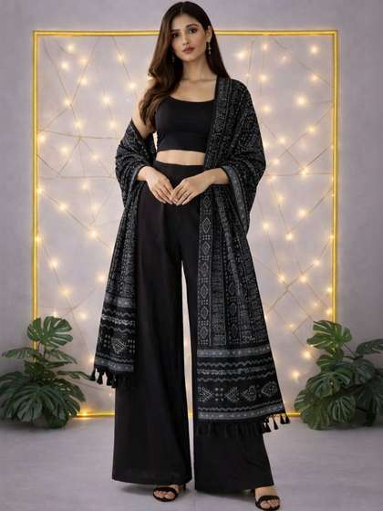 HERE&NOW
                          Ethnic Motifs Printed Block Print Dupatta