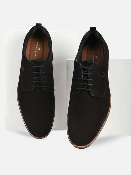 Louis Philippe
                            Men Premium Leather Breathable Anti Slip
                            Flat Heel Semi Derby Shoes