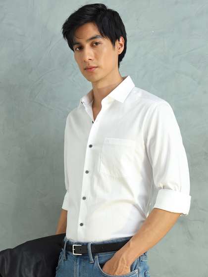 Arrow Men White
                        Manhattan Slim Fit Solid Opaque Formal Shirt
                        With Chest Pocket