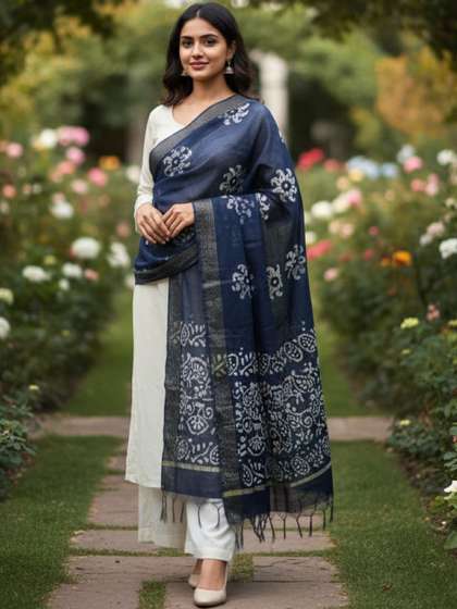 SALWAR STUDIO Woven
                        Design Cotton Silk Batik Dupatta