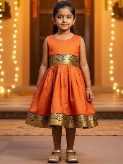 Sangria Girls Sleeveless
                    Ethnic Dress