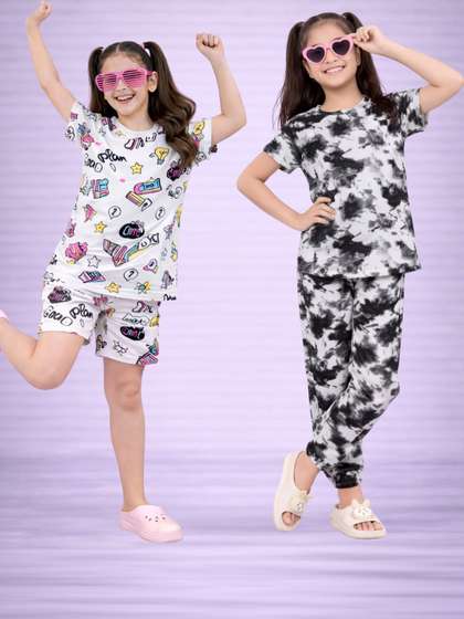 BAESD Girls Printed
                      Short Sleeves Nightdress