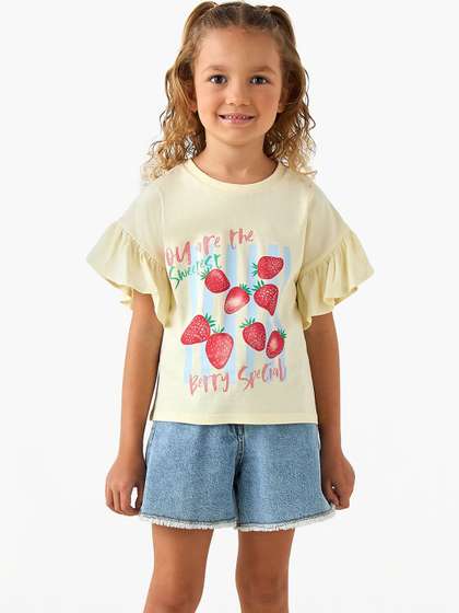 Juniors by Babyshop
                    Girls Printed Cotton Tshirts