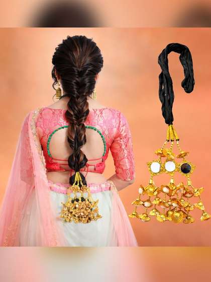 MAJESTIQUE Golden
                    Punjabi Hair Paranda Choti Parandi