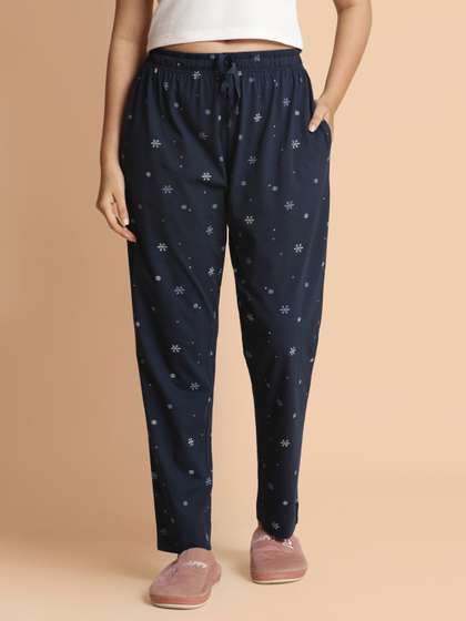 TWIN BIRDS Printed
                        Cotton Lounge Pants