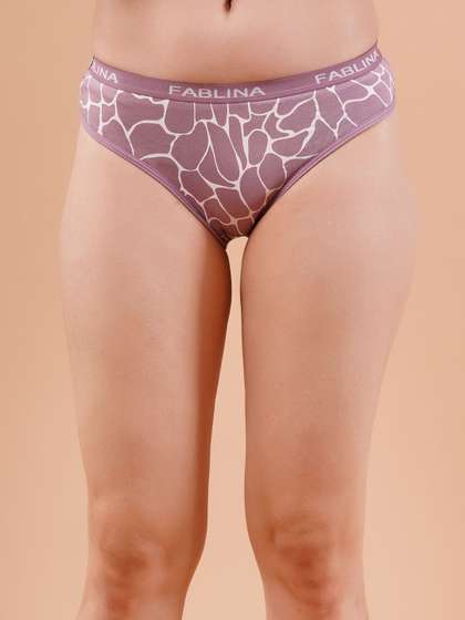FabLina Women Pack
                        of 3 Printed Mid-Rise Hipster Panty