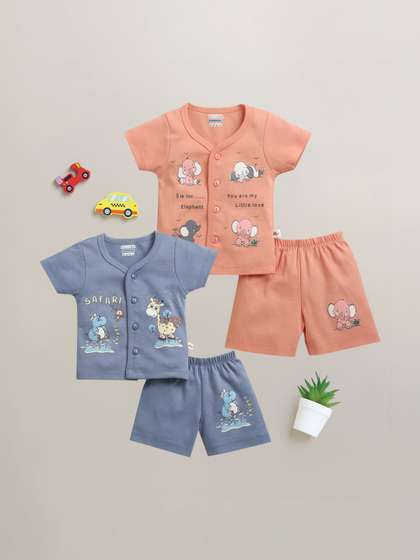 BUMZEE Boys Printed
                    T-shirt with Shorts