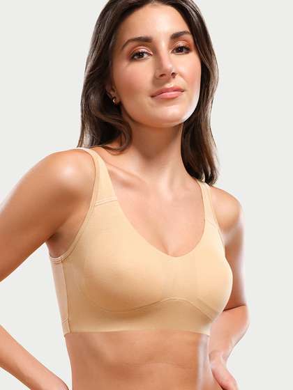 Enamor Wirefree Full
                        Coverage Cotton Lounge Pop-On Bra A106