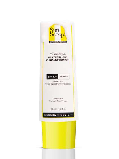 SunScoop 3%
                        Niacinamide Fluid Sunscreen SPF 50+ PA++++
                        Lightweight In-Vivo Tested - 45ml