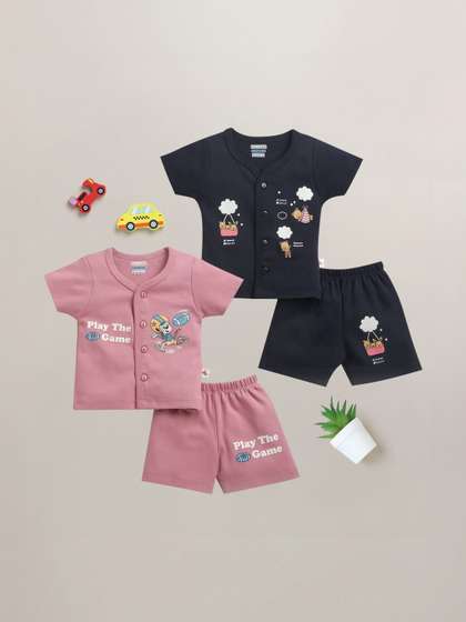 BUMZEE Boys Printed
                    T-shirt with Shorts