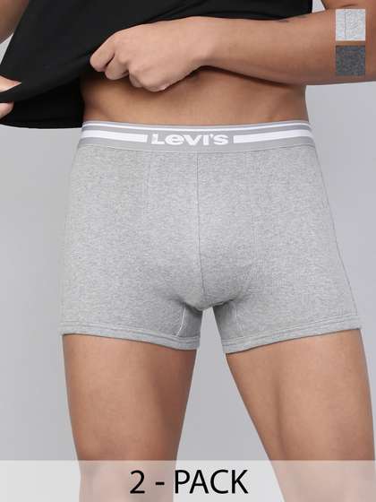 Levis Men Pack of 2
                        Solid Cotton Rib Ultrasoft Waistband with
                        Shorter Length Trunk
