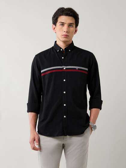 Arrow Sport
                          Manhattan Slim Fit Horizontal Striped Pure
                          Cotton Casual Shirt