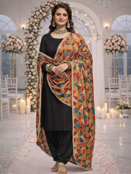 HERE&NOW Printed
                        Kalamkari Dupatta