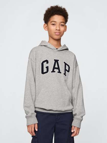 GAP Boys Relaxed Fit
                    Brand Logo Applique Hooded Sweatshirt