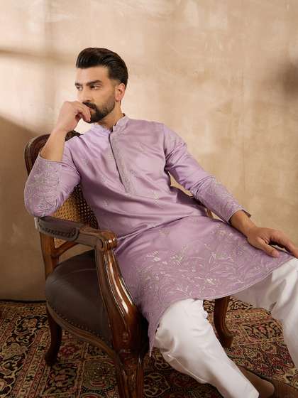 House of Pataudi
                        Embroidered Mandarin Collar Kurta & Trousers
                        Kurta Sets