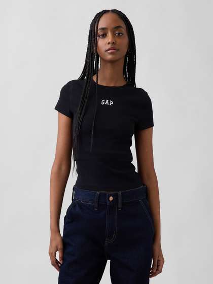 GAP Brand Logo
                        Embroidered Ribbed Slim Fit T-shirt