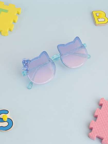 PASSION PETALS Unisex
                      Kids Pink Lens & Blue Cateye Sunglasses with