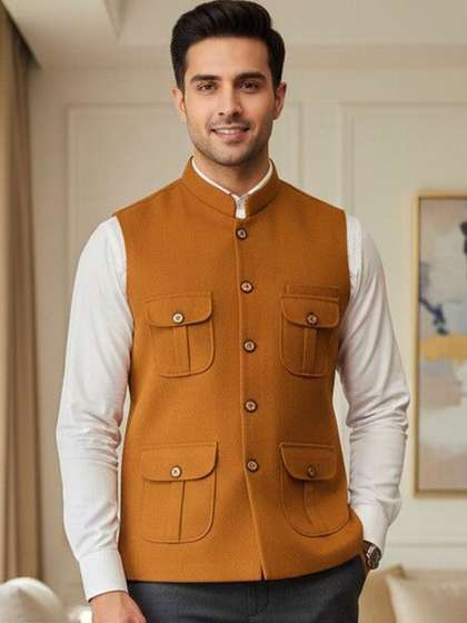 URBAN KANYA Mandarin
                        Collar Nehru Jackets