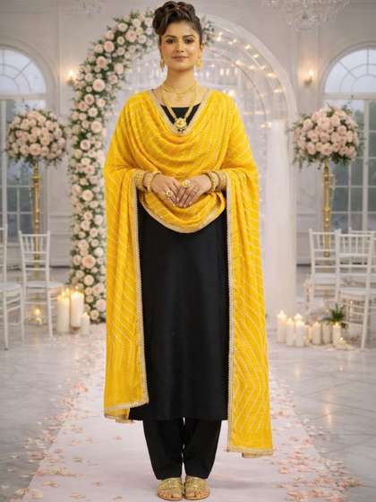 HERE&NOW Printed
                        Bandhani Dupatta with Gotta Patti