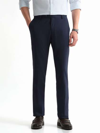 Arrow Men Striped
                        Hudson Tailored Fit Formal Trousers
