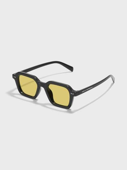 SAM & MARSHALL
                    Unisex Yellow Lens & Black Square Sunglasses
                    with