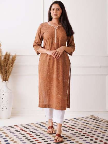 Mayurie Printed
                        V-Neck Pure Cotton Kurti