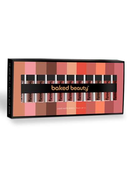 Baked Beauty Set
                          of 11 Liquid Matte Lipstick with Vitamin E -
                          1.5 ml each